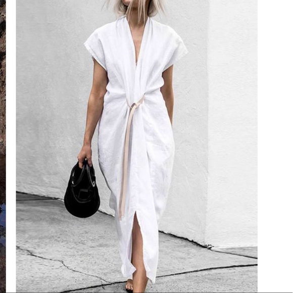 white maxi shift dress